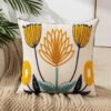 Cotton Canvas Floral Embroidered Cushion Cover 45*45-Throw Pillows-Arlik interiors