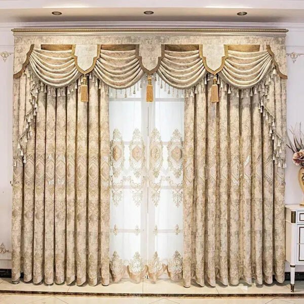 European Embroidery Living Room Curtains-Curtains-Arlik interiors