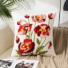 Cotton Canvas Floral Embroidered Cushion Cover 45*45-Throw Pillows-Arlik interiors