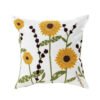 Cotton Canvas Floral Embroidered Cushion Cover 45*45-Throw Pillows-Arlik interiors