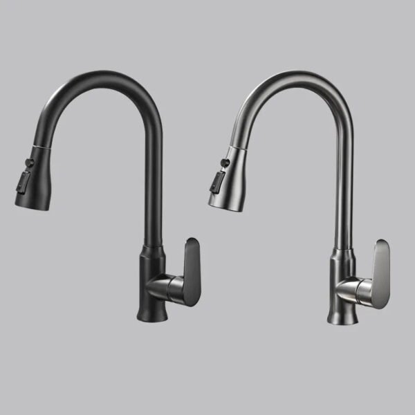 Kitchen pull-out hot and cold faucet-Faucet-Arlik interiors