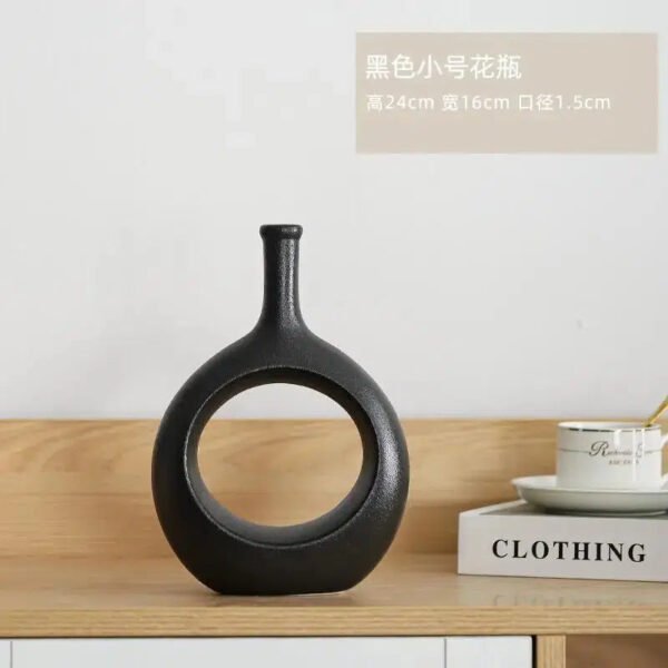 Minimalist Hollowed Out Ceramic Vase Living Room Ornaments-Vase-Arlik interiors