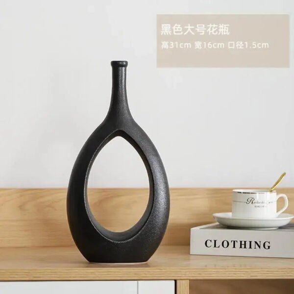 Minimalist Hollowed Out Ceramic Vase Living Room Ornaments-Vase-Arlik interiors