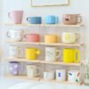 Mug Storage Shelf Storage Kitchen Thickened Tea Cup Rack Sturdy Cabinet Desktop Organizer Home Living Room Wine Glass Cup Rack-Arlik interiors