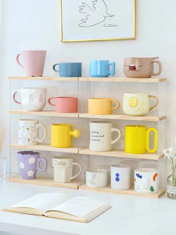 Mug Storage Shelf Storage Kitchen Thickened Tea Cup Rack Sturdy Cabinet Desktop Organizer Home Living Room Wine Glass Cup Rack-Arlik interiors