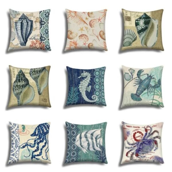 Marine Life Theme Cushion Cover-Cushion cover-Arlik interiors