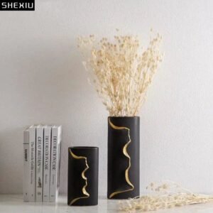 Minimalist Gold-plated Ceramic Vase-Arlik interiors