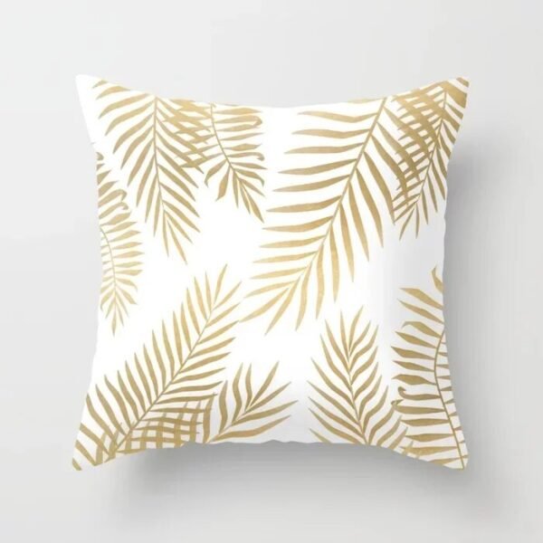 Golden Leaf Pillow Case Hogar Cushion Cover Decoration Salon Black and White Pillow Cover Home Decor Throw Pillows Kussenhoes 60-Arlik interiors