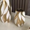 Gold Painted Ceramic Vase Home Ornament-Vase-Arlik interiors