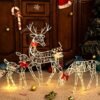 3PCS Elk Deer Statue Christmas Garden Decor-Seasonal & Holiday Decorations-Arlik interiors