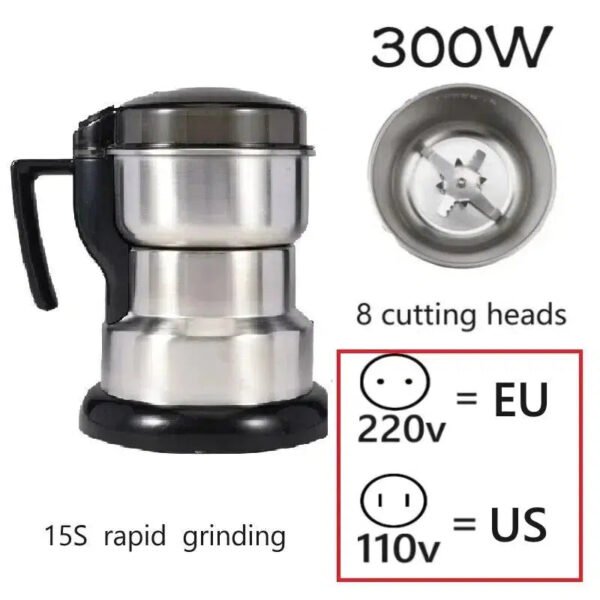 High Power Electric Coffee Grinder Kitchen Cereal Nuts Beans Spices Grains Grinder Machine Multifunctional Home Coffee Grinder-Arlik interiors