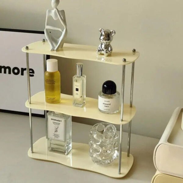 Household Desktop Water Cup Storage Rack Three Layers of Acrylic Cosmetics Perfume Display Metal Rod Detachable Display Frame-Arlik interiors