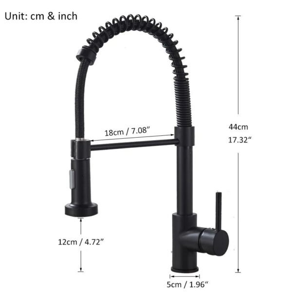 Matte Black Pull Down Kitchen Faucet-Faucet-Arlik interiors