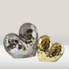 Gold Plated Heart Shape Ceramic Statue-Statue-Arlik interiors