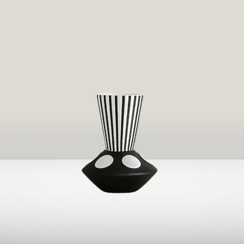 Nordic black and white ceramic vase-Vase-Arlik interiors