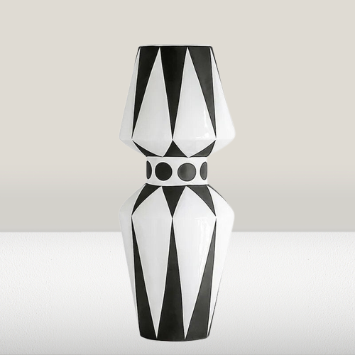 Nordic black and white ceramic vase-Vase-Arlik interiors